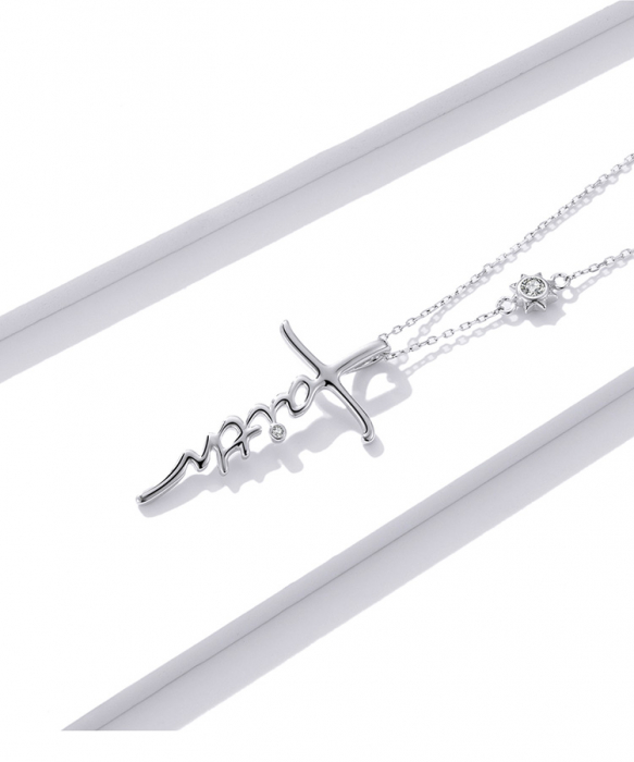 Colier argint cruce Faith cu zirconii [7]