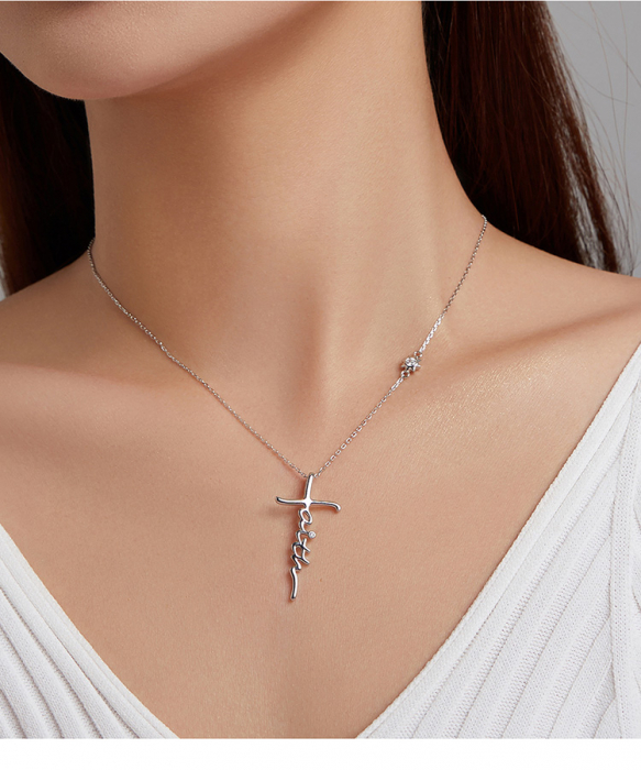 Colier argint cruce Faith cu zirconii [2]
