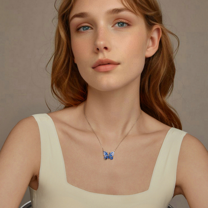 Colier argint fluturas cu cer instelat [4]