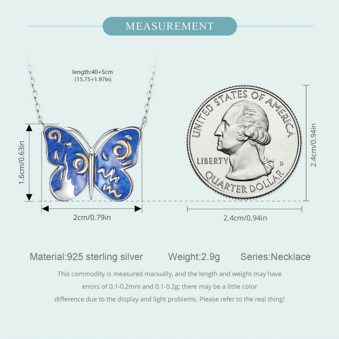 Colier argint fluturas cu cer instelat [11]