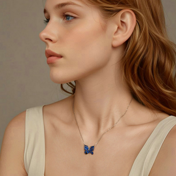 Colier argint fluturas cu cer instelat [2]