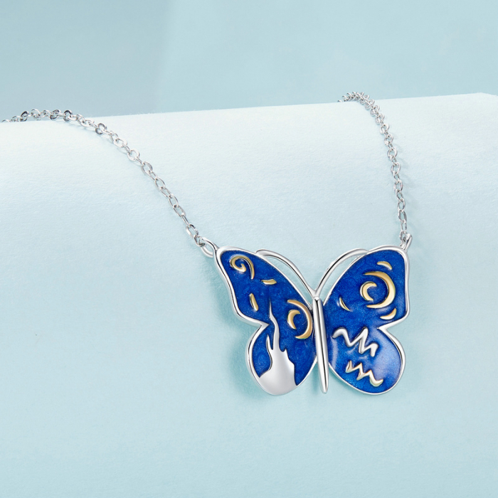 Colier argint fluturas cu cer instelat [3]