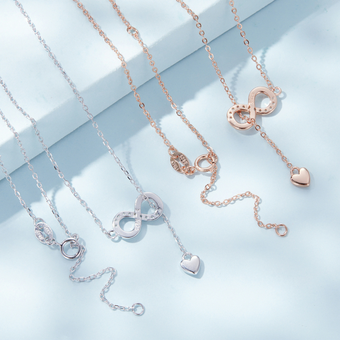 Colier argint aur roz cu Infinit cu zirconii [4]