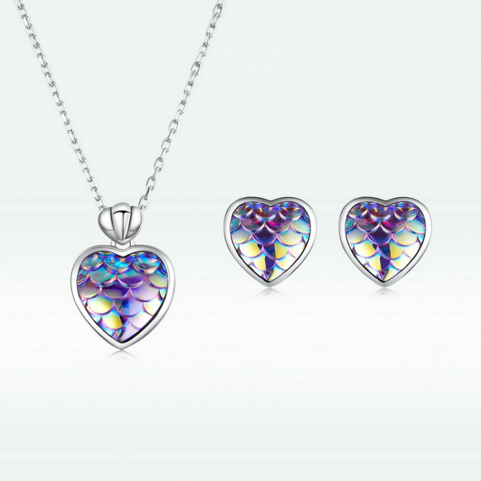 Colier argint inima cu solzi [12]