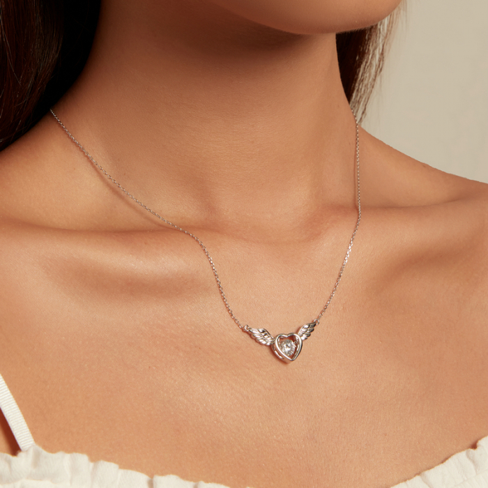 Colier argint inima de inger [9]
