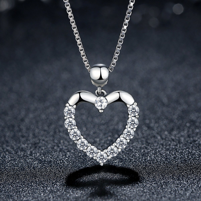 Colier argint inimioara cu zirconii [3]