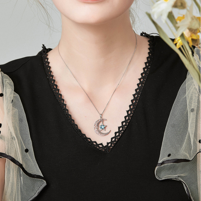 Colier argint Luna si Luceafarul [2]