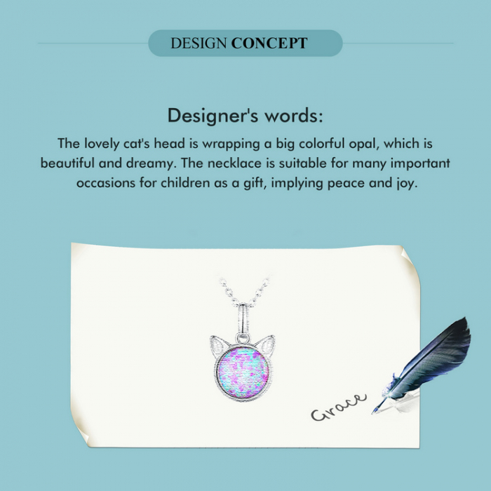 Colier argint pisica opal [10]
