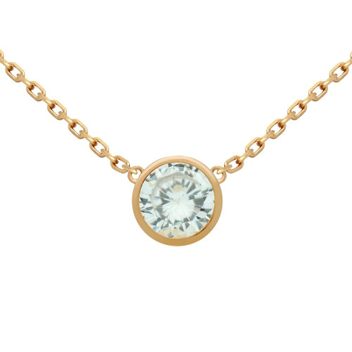 Colier argint placat cu aur roz, cu zirconiu de 5 mm [2]