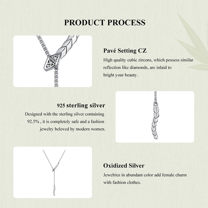 Colier argint sarpe cu zirconii [10]