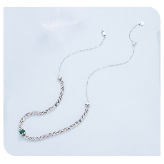 Colier argint choker reglabil cu pandantiv detasabil tip clip [6]