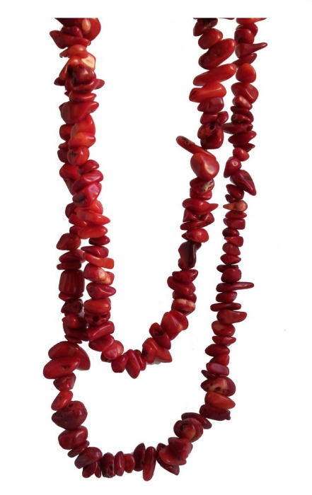 Sirag rosu cu pietre de coral 1 cm si 90 cm [2]