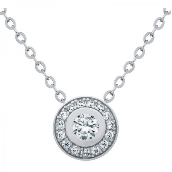 Colier elegant argint 925 rodiat cu zirconii [2]