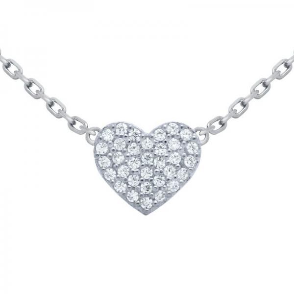 Colier elegant inimioara argint 925 rodiat si zirconii [2]