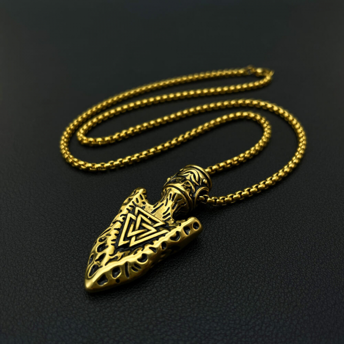Colier inox auriu Viking 70 cm [3]
