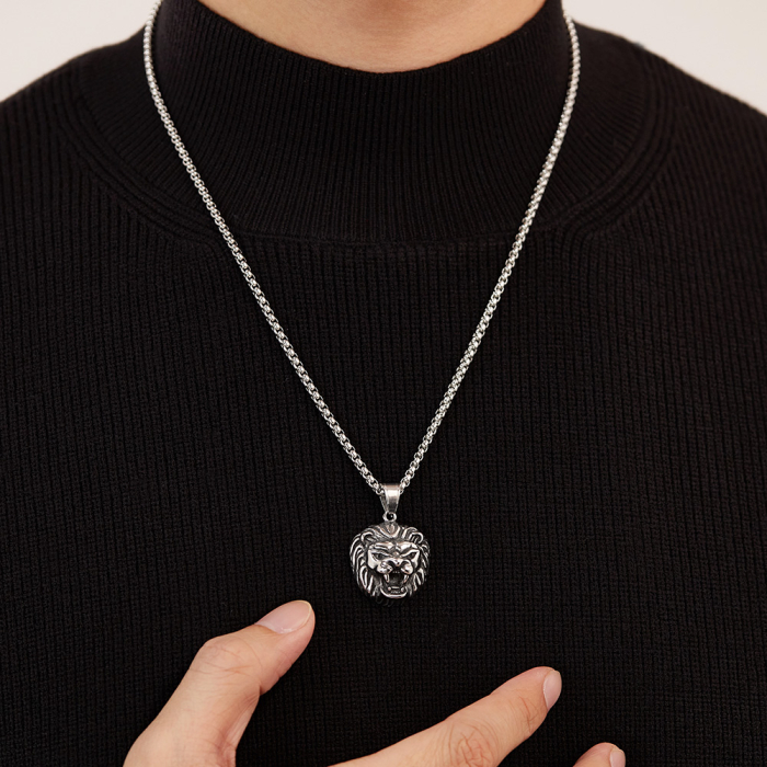 Colier inox Cap de Leu – Simbol al Puterii și Curajului [14]