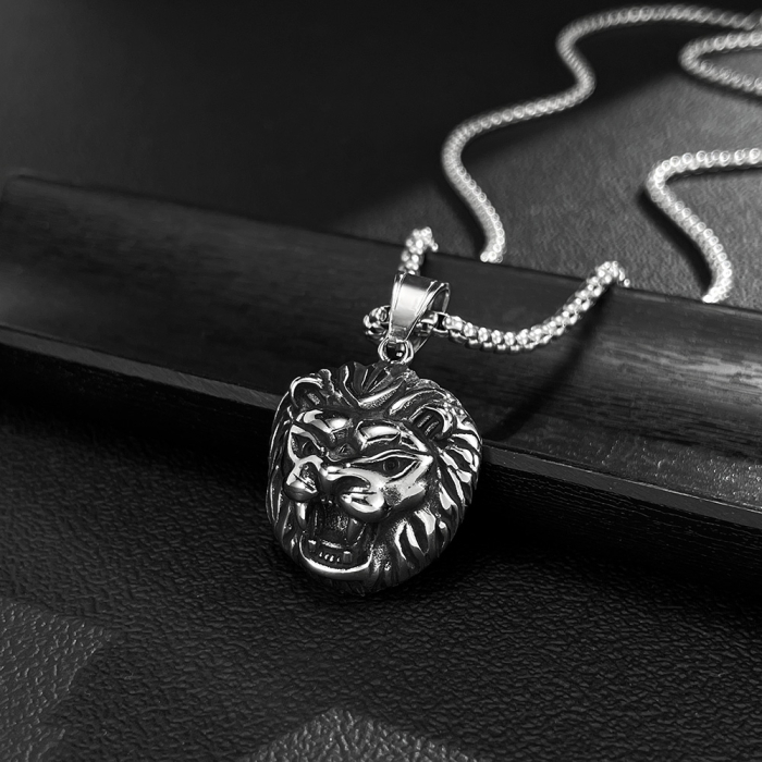 Colier inox Cap de Leu – Simbol al Puterii și Curajului [3]