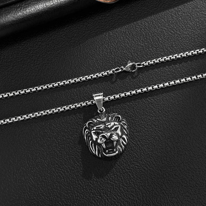 Colier inox Cap de Leu – Simbol al Puterii și Curajului [7]