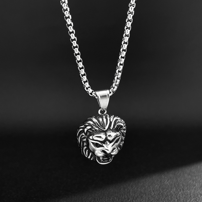 Colier inox Cap de Leu – Simbol al Puterii și Curajului [9]
