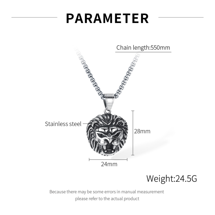 Colier inox Cap de Leu – Simbol al Puterii și Curajului [10]