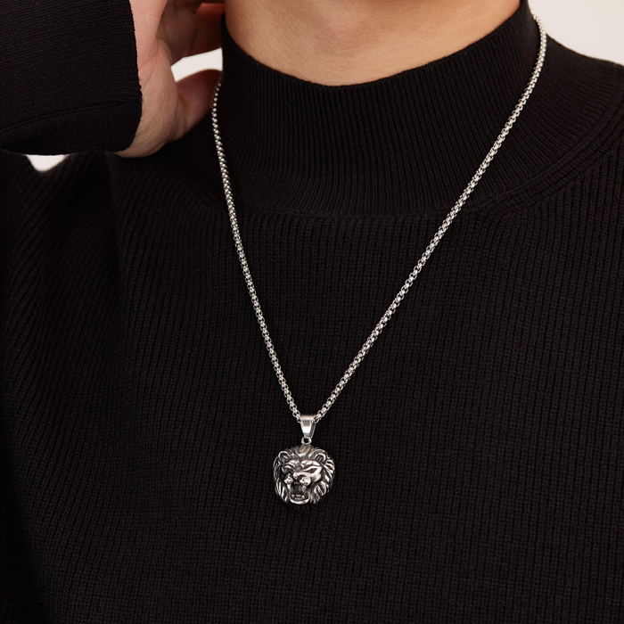 Colier inox Cap de Leu – Simbol al Puterii și Curajului [2]