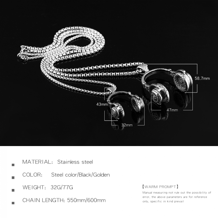 Colier inox casti audio 60 cm [8]