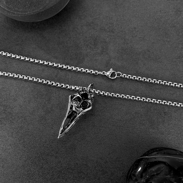 Colier inox Craniu de Pasăre – Simbol al Misterului și Transformării [4]