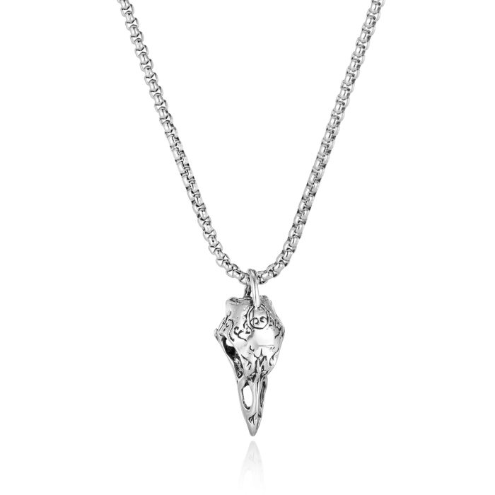 Colier inox Craniu de Pasăre – Simbol al Misterului și Transformării [1]