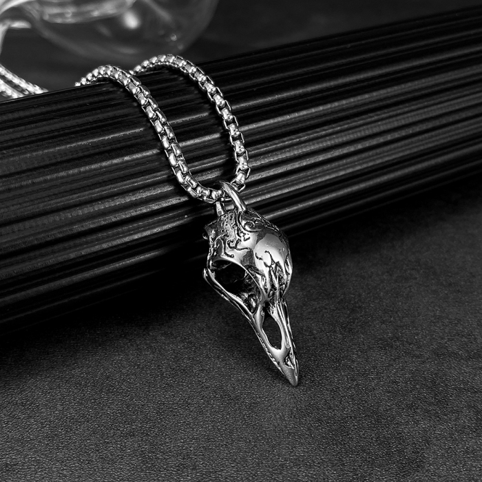 Colier inox Craniu de Pasăre – Simbol al Misterului și Transformării [6]