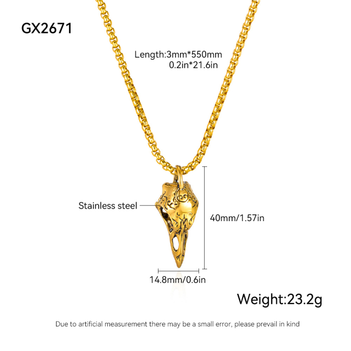 Colier inox Craniu de Pasăre – Simbol al Misterului și Transformării [8]