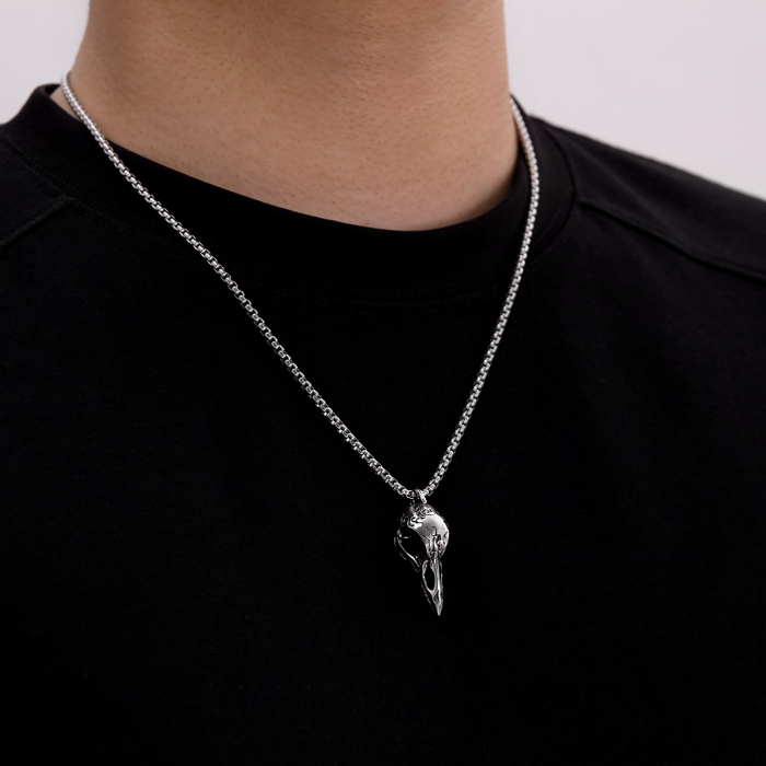 Colier inox Craniu de Pasăre – Simbol al Misterului și Transformării [2]