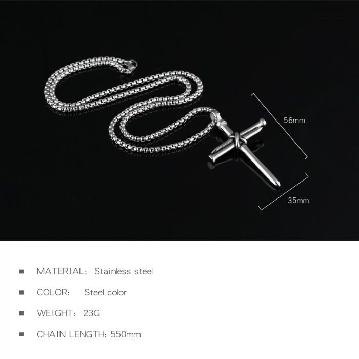 Colier inox cruce 55 cm [6]