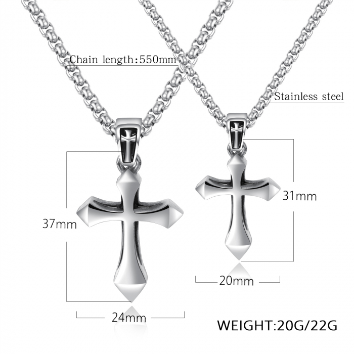 Colier inox cruce 55 cm [5]