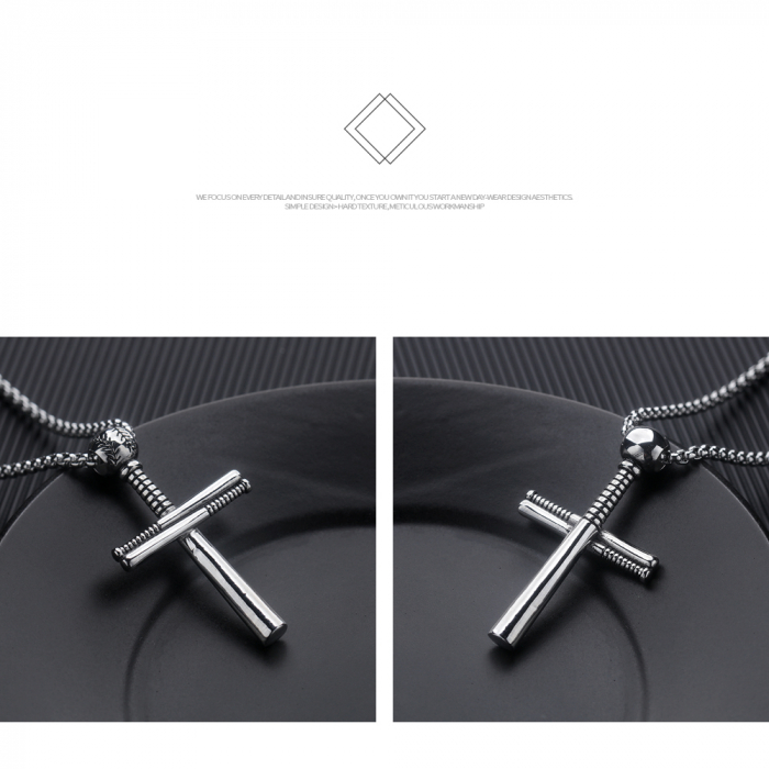 Colier inox cruce 55 cm [5]