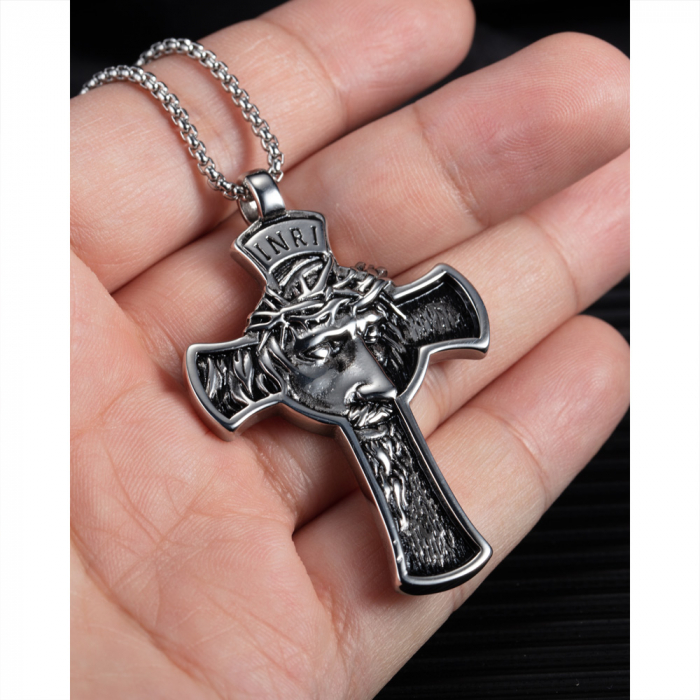 Colier inox cruce cu Isus [5]