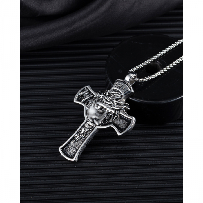 Colier inox cruce cu Isus [4]