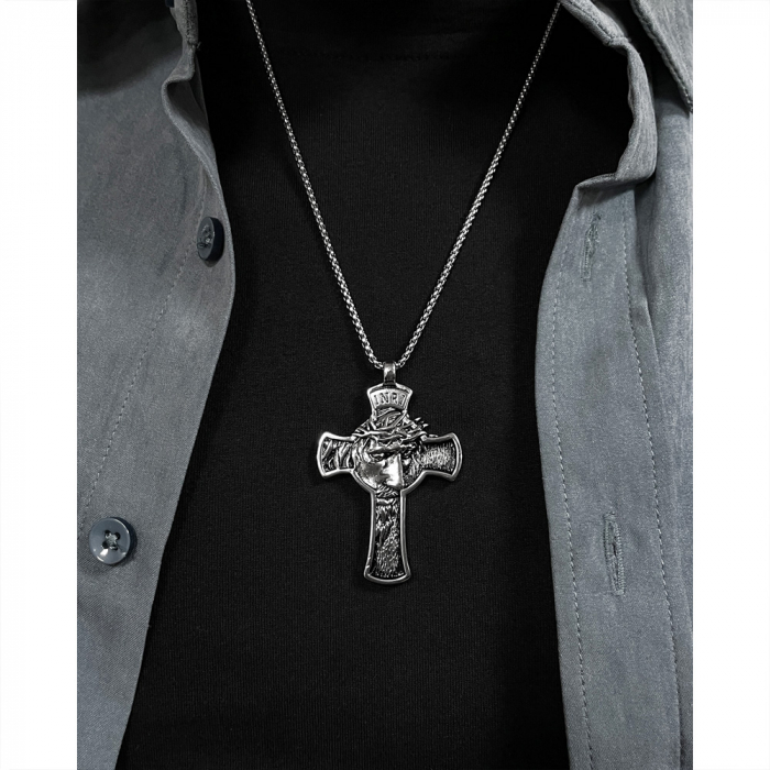 Colier inox cruce cu Isus [9]