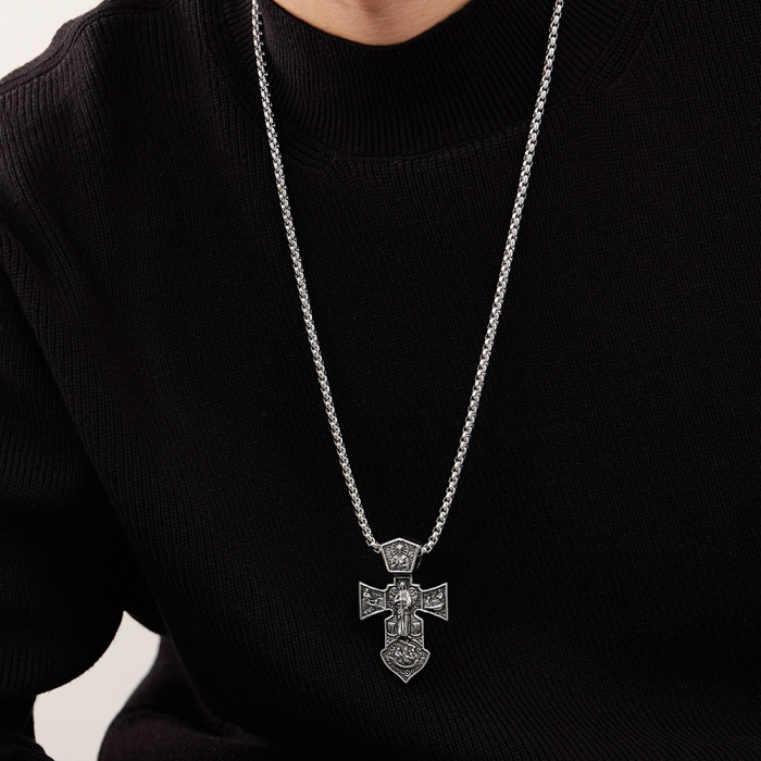 Colier inox  Cruce Ortodoxă – Simbol al Credinței și Protecției [2]