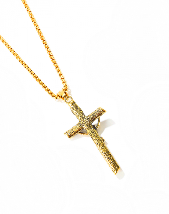 Colier inox crucifix 55 cm [6]