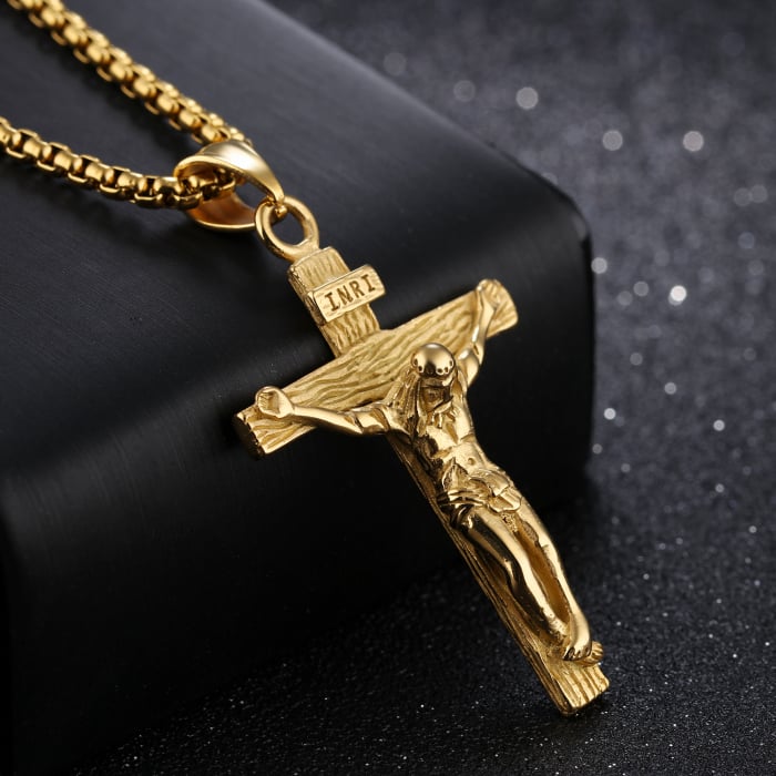 Colier inox crucifix 60 cm [2]