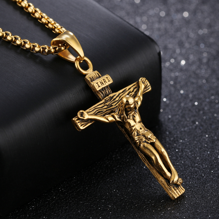Colier inox crucifix 60 cm [2]