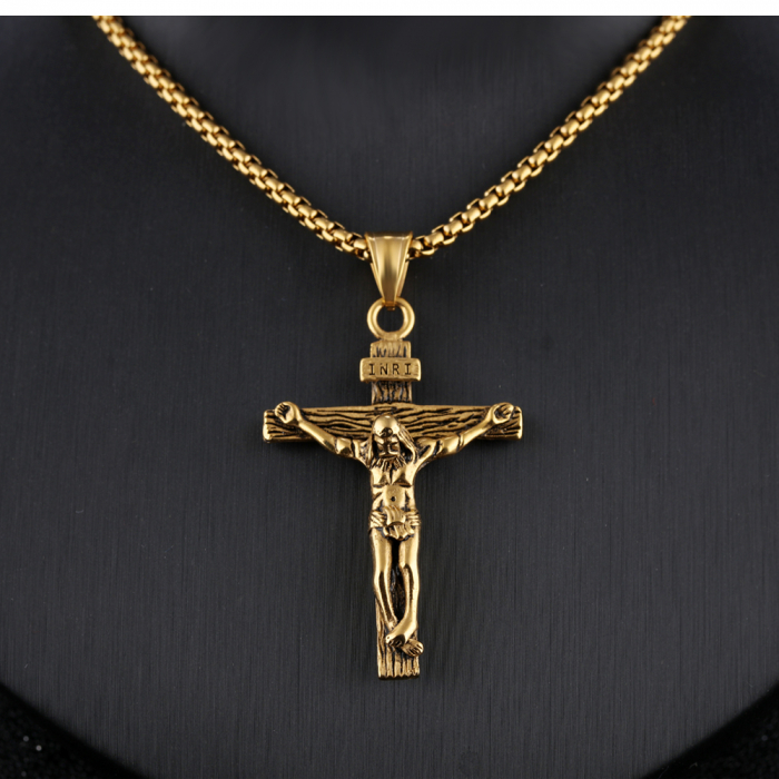 Colier inox crucifix 60 cm [5]