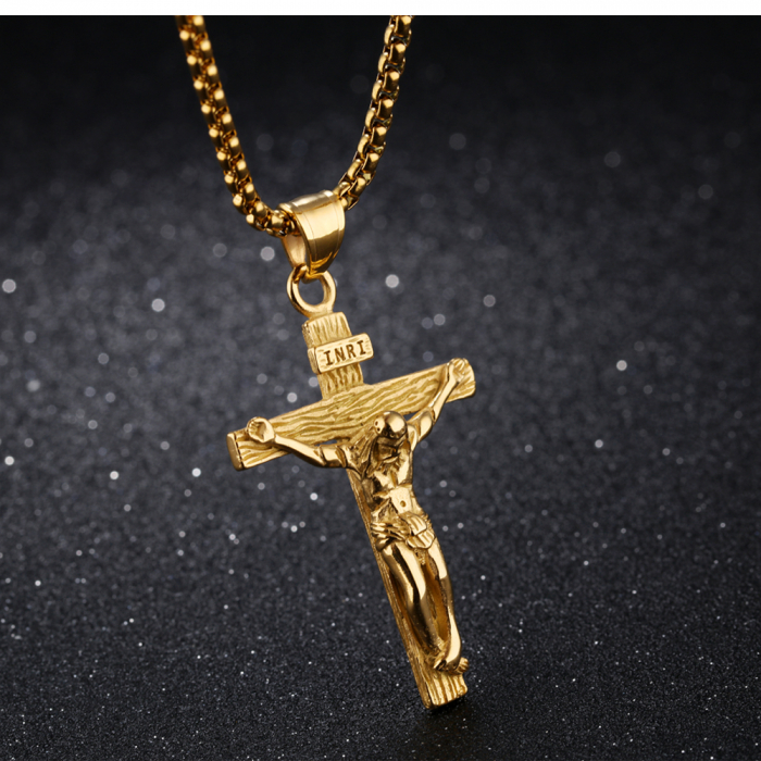 Colier inox crucifix 60 cm [6]