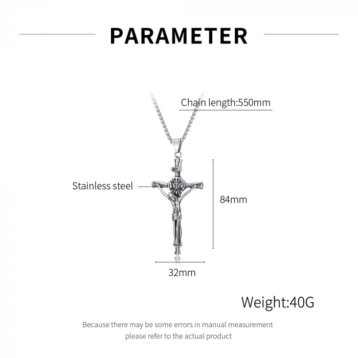 Colier inox crucifix 55 cm [6]