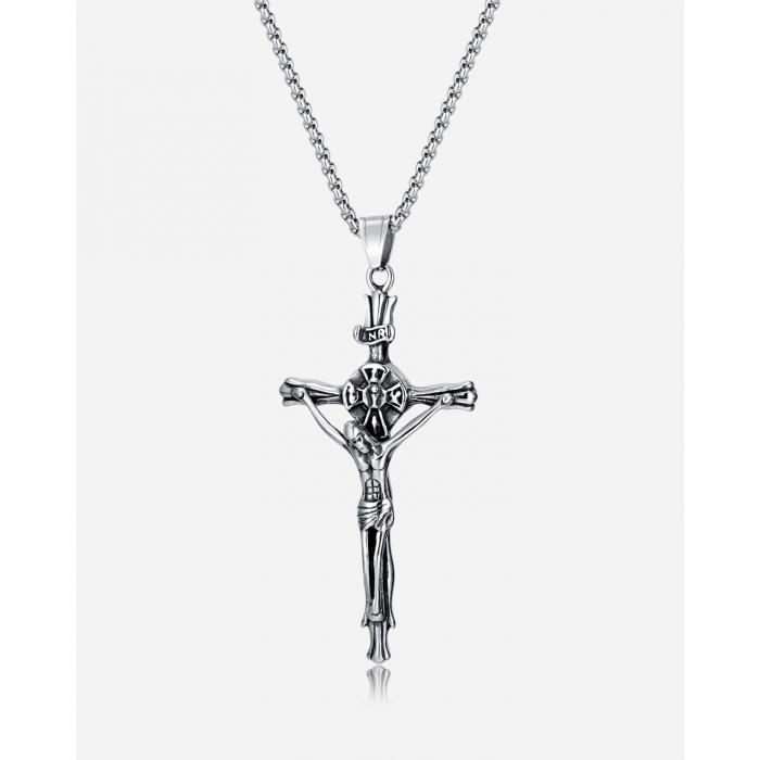 Colier inox crucifix 55 cm [15]