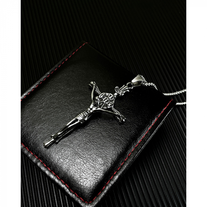 Colier inox crucifix 55 cm [10]