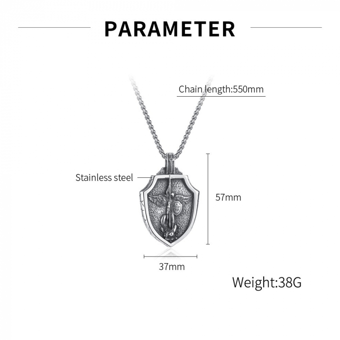 Colier inox cu Arhanghelul Mihail [9]