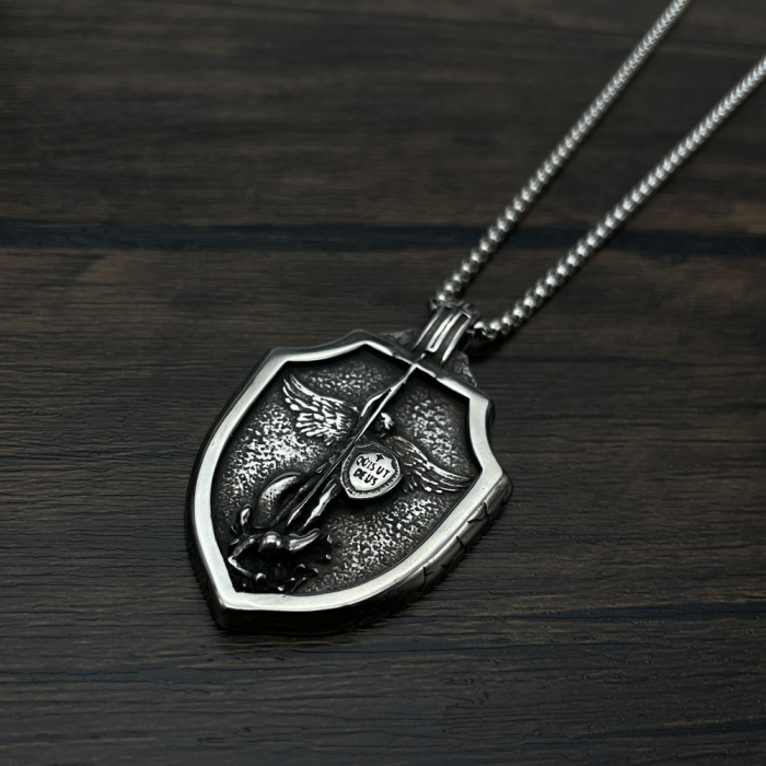 Colier inox cu Arhanghelul Mihail [14]