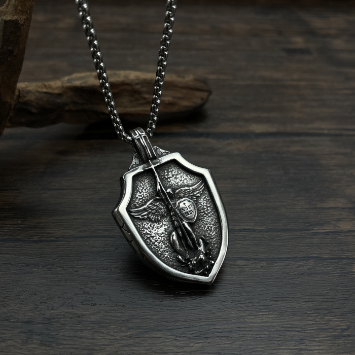 Colier inox cu Arhanghelul Mihail [10]