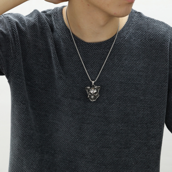 Colier inox cu craniu [2]